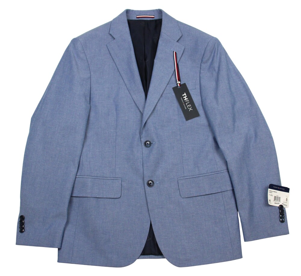 Tommy Hilfiger Conrad Sport Coat Mens 36S Blue Modern Fit TH Flex Stretch Blazer